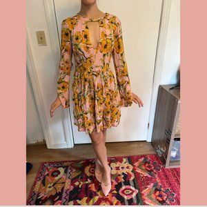 Free People Boho Bell Sleeve Mini Dress (Small)